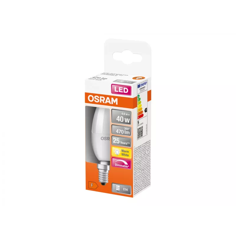 LED-lamppu Ledvance Parathom Classic E14 4,9 W lämmin valkoinen, E14-kanta