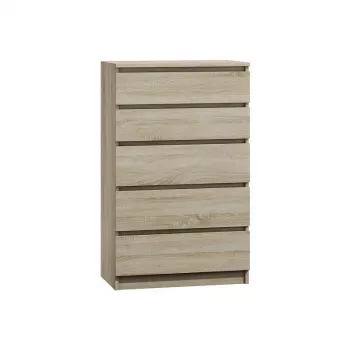 Topeshop M5 SONOMA -lipasto — 5 laatikkoa, tammiviimeistely, 700×400×1120 mm, lastulevy