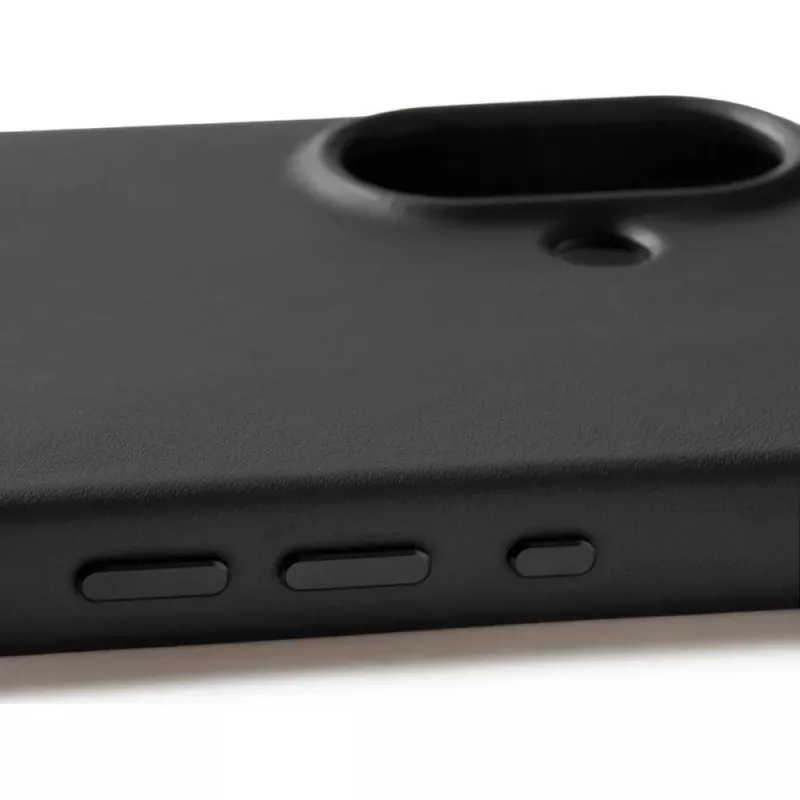 Mujjo Full Leather Case MagSafe -kotelo iPhone 17 musta