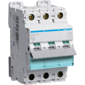 Hager NBN332 johdonsuojakatkaisija B-tyyppi 3 3 moduulia (NBN332)