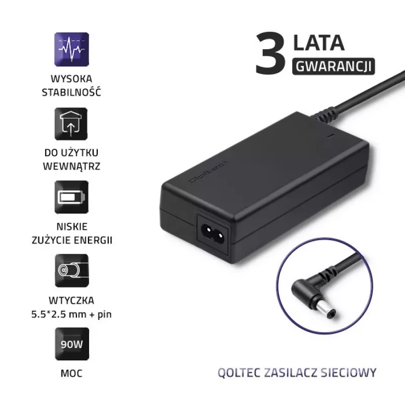 Qoltec 50090.90W virtalähde/invertteri sisäkäyttöön musta