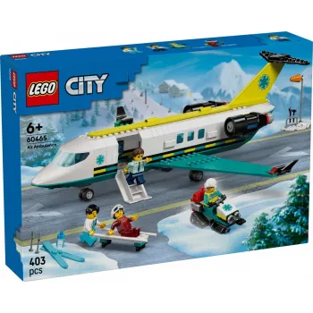 LEGO City pelastuslentokone 60465 – pieni pelastuslentokoneen rakennussarja, 403 osaa, 4 minihahmoa, ikä 6+
