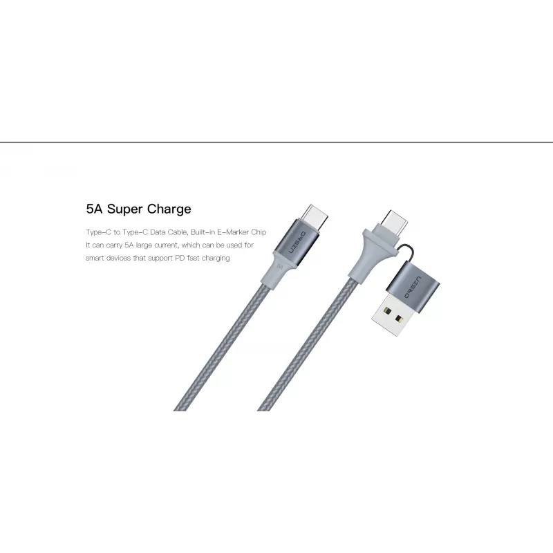 USB Type-C 2-in-1 -kaapeli Orsen S8, 5A, 1,5 m (pikalataus/tiedonsiirto)