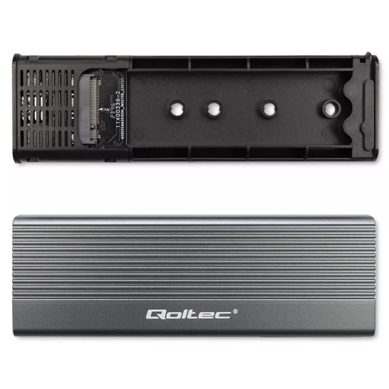 Qoltec kotelo M.2 SATA (NGFF) -SSD-levylle, USB-C