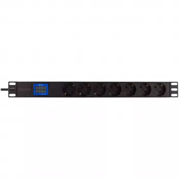 Sähkönjakoyksikkö PowerWalker 10133010 PDU 1U musta, Type-F-pistorasiat, C20-liitäntä, 16 A, 3500 W, 2 m kaapeli