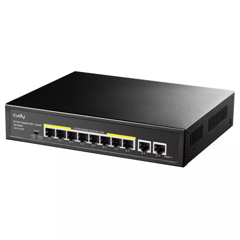 Cudy GS1010PE verkkokytkin Gigabit Ethernet 10 porttia PoE musta