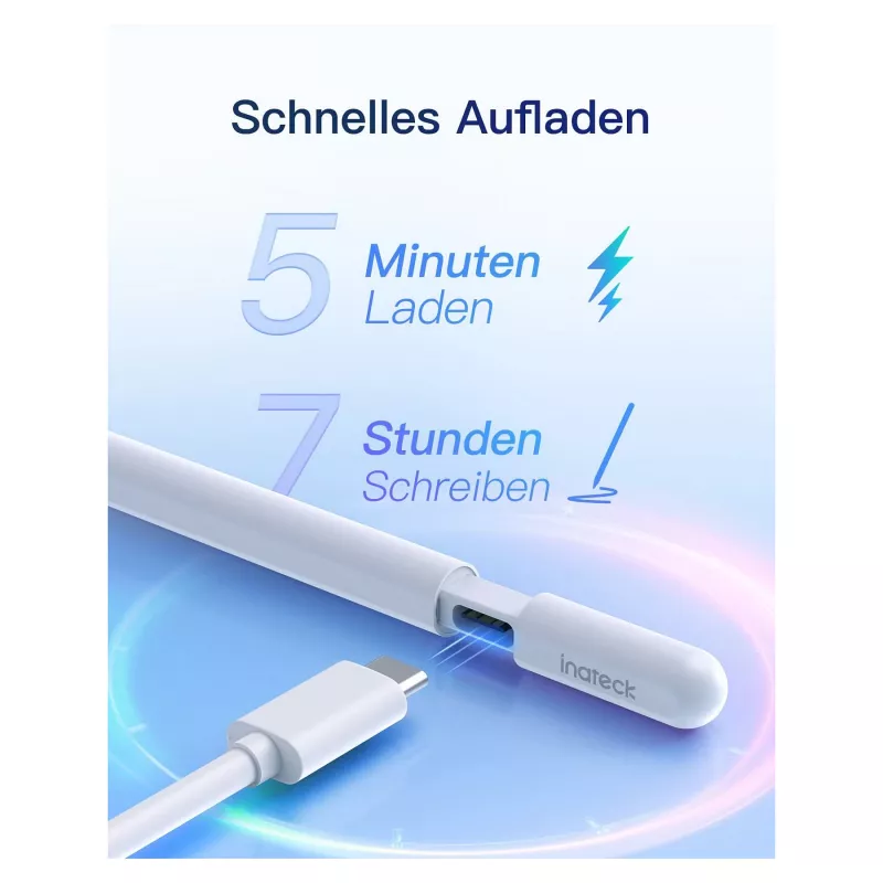 Stylus-kynä Inateck PCL005_WHITE — yhteensopiva iPad Pro, iPad Mini, iPad 6–10 kanssa