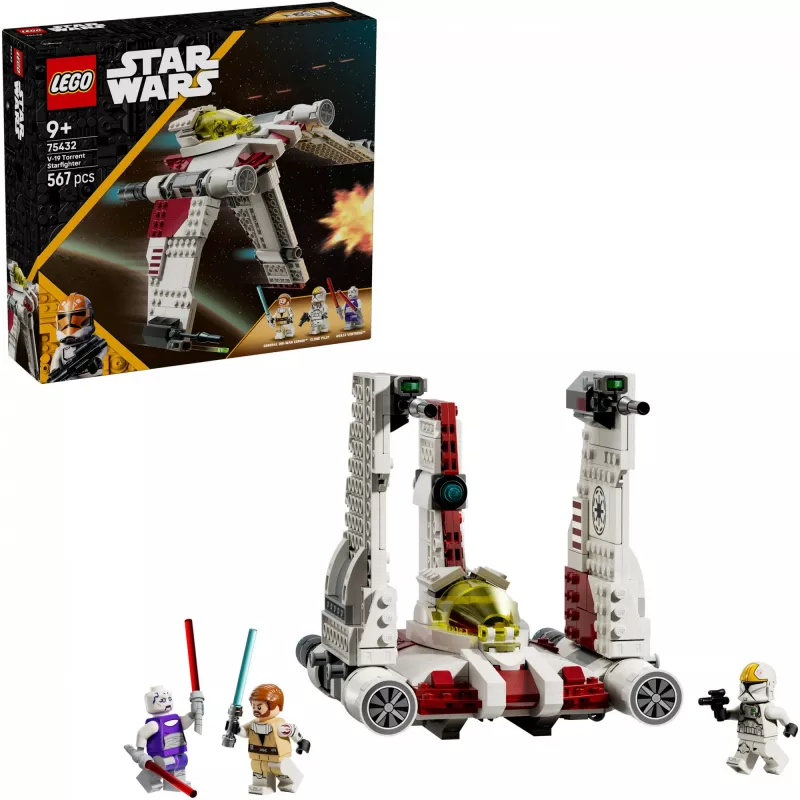 LEGO Star Wars V-19 Torrent Fighter 75432 rakennussarja — 567 osaa, 3 minihahmoa, näyttely- ja leikkimalli