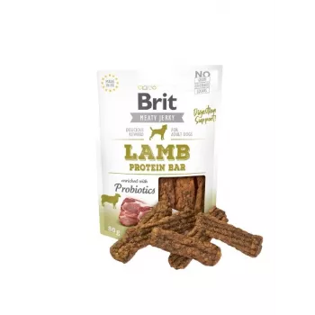 Koiranherkku Brit Jerky Snack lammas 80 g — sokeriton, aikuiset koirat, pussi