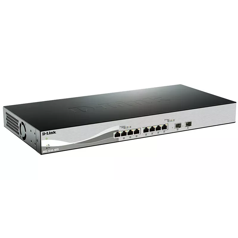 D-Link DXS-1210-10TS hallittava L2/L3 10G Ethernet (100/1000/10000) 1U musta, hopea