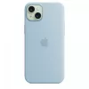 Silikonikotelo Apple iPhone 15 Plus vaaleansininen MagSafe