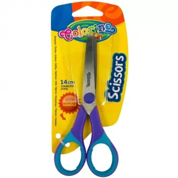 Sakset colorino 38553PTR lapsille, 13,5 cm terän pituus, kumikahva