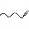 Ethernet-kaapeli USB-A 3.2 Gen1 uros > RJ-45 uros, LAN-sovitin musta/hopea, 5 metriä, punottu tekstiilivaippa