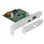DeLOCK 90299 PCIe x4 -kortti, 1x USB Type-C + 1x USB Type-A, USB 3.2 Gen 2 (10 Gbps)