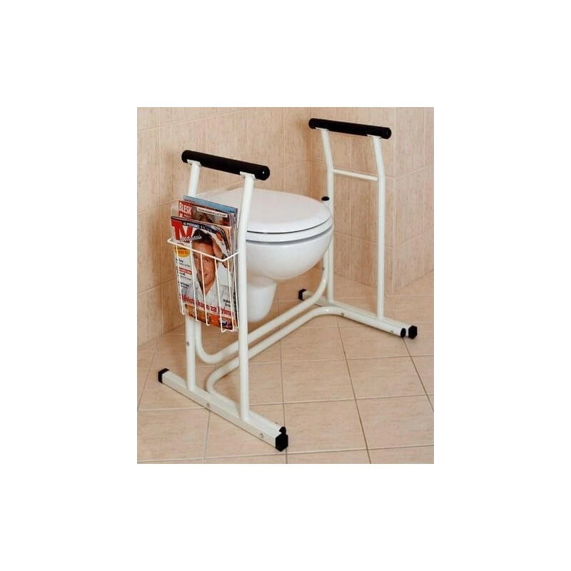 Sundo 15800 säädettävä wc-tuki sanomalehtitelineellä, valkoinen