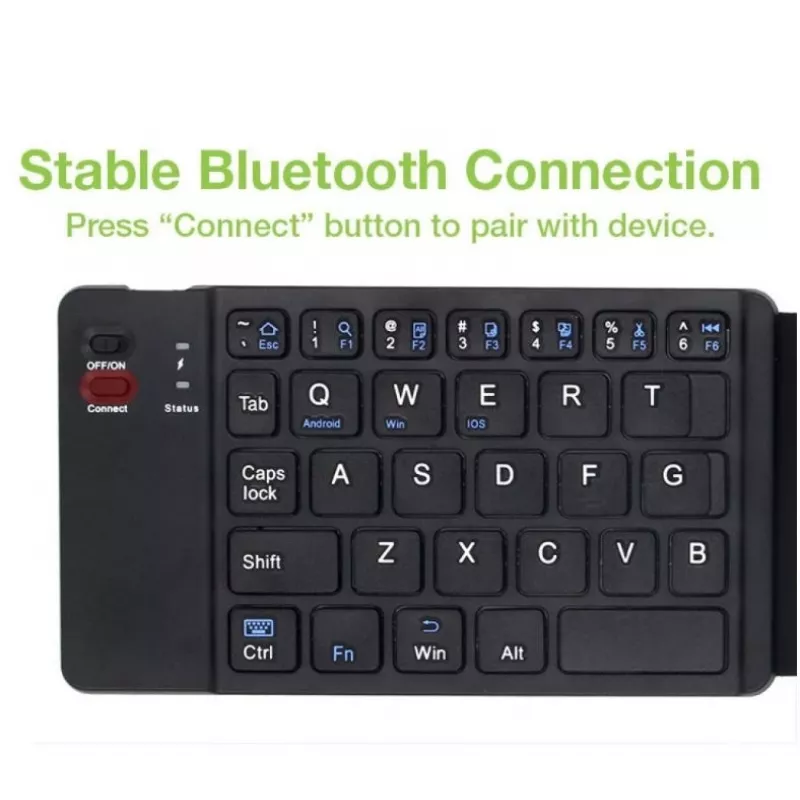 Bluetooth 3.0 taitettava langaton näppäimistö