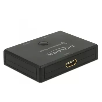 DeLock HDMI 2 - 1 -kytkin kaksisuuntainen 4K 60 Hz - video/audio-kytkin - 2 x HDMI - pöytämalli