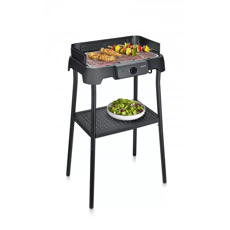 Severin PG 8594 pöytäsähkögrilli — 2000 W, suorakaiteen muotoinen ritilä, musta