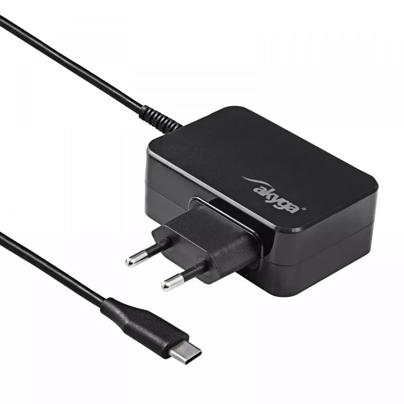 Akyga AK-ND-82 USB-C GaN kannettavan virtalähde 90 W, PD 3.0, 5–20 V, 1,8 m kaapeli, musta