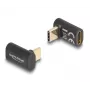 DeLOCK sovitin USB 40 Gbps USB Type-C PD 3.0 100 W uros naaras kulmamallinen 8K 60 Hz