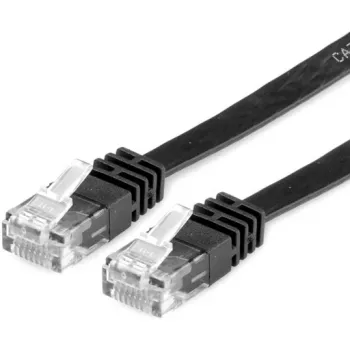VALUE - verkkokaapeli - RJ-45 (M) - RJ-45 (M) - 5 m - UTP - CAT 6a - halogeeniton, valettu, litteä - musta (21.99.0825)