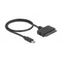 DeLOCK 63803 USB Type-C – 22-nastainen SATA 6 Gb/s muunnin, 2,5 tuumaa, USB 3.2 Gen 2, 0,5 m, musta
