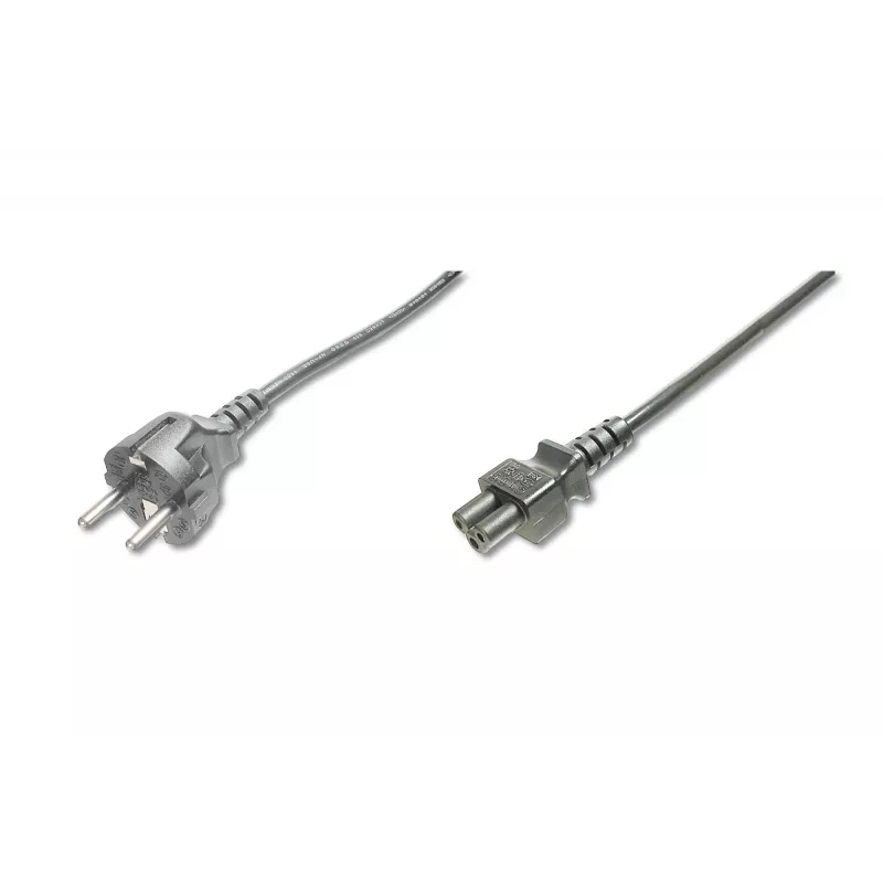 Assmann virtajohto, Schuko - C5, pistoke/liitin, 1,8m, H05VV-F3G 0,75 mm², musta (AK-440103-018-S)