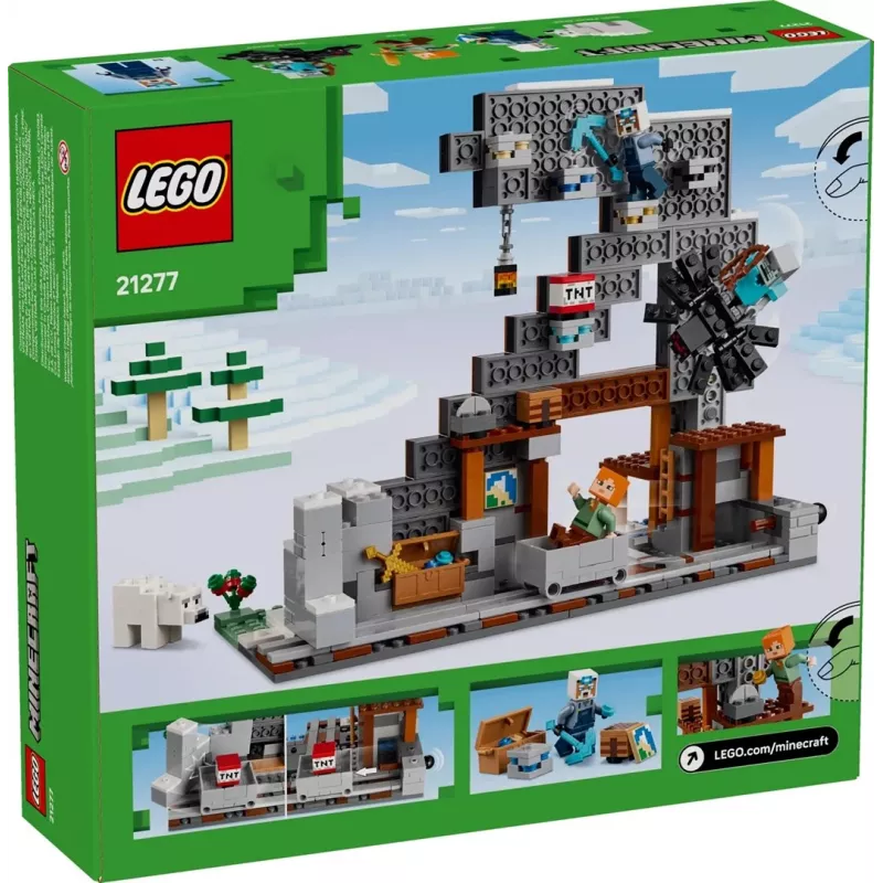 Rakennuslelu LEGO Minecraft The Pickaxe Mine sarja 21277 – 530 osaa, 3 minihahmoa, ikä 8+