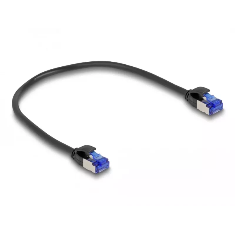 Verkkokaapeli DeLOCK RJ45 Cat.6A S/FTP ohut 0,25 m musta