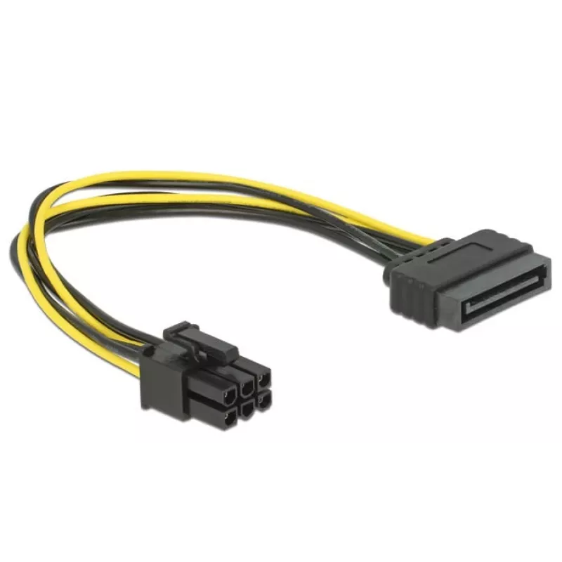 Delock 82924 SATA 15-napainen - 6-napainen PCI Express virtakaapeli