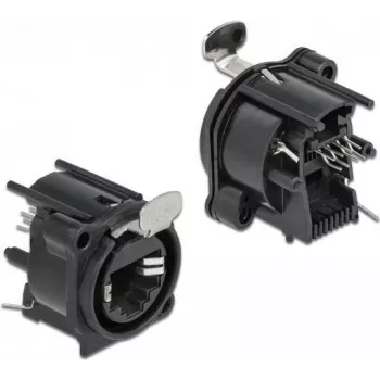 DeLOCK D-Type-moduuli RJ45 naaras juotettava musta naaras 25 mm
