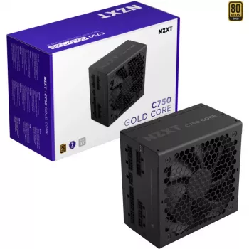 C750 GOLD CORE, PC-virtalähde musta, 1x 12-Pin High Power GPU, 3x PCIe, kaapelinhallinta, 750 wattia