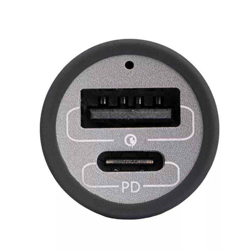 Akyga AK-CH-26 GaN-autolaturi 12/24 V, 100 W, USB-C PD 3.0 + USB-A QC 3.0, harmaa