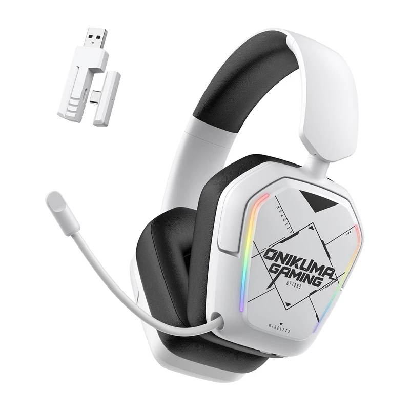 Johdollinen/langaton headset Onikuma GT883 valkoinen — Bluetooth- ja kaapeliyhteys, over-ear-rakenne
