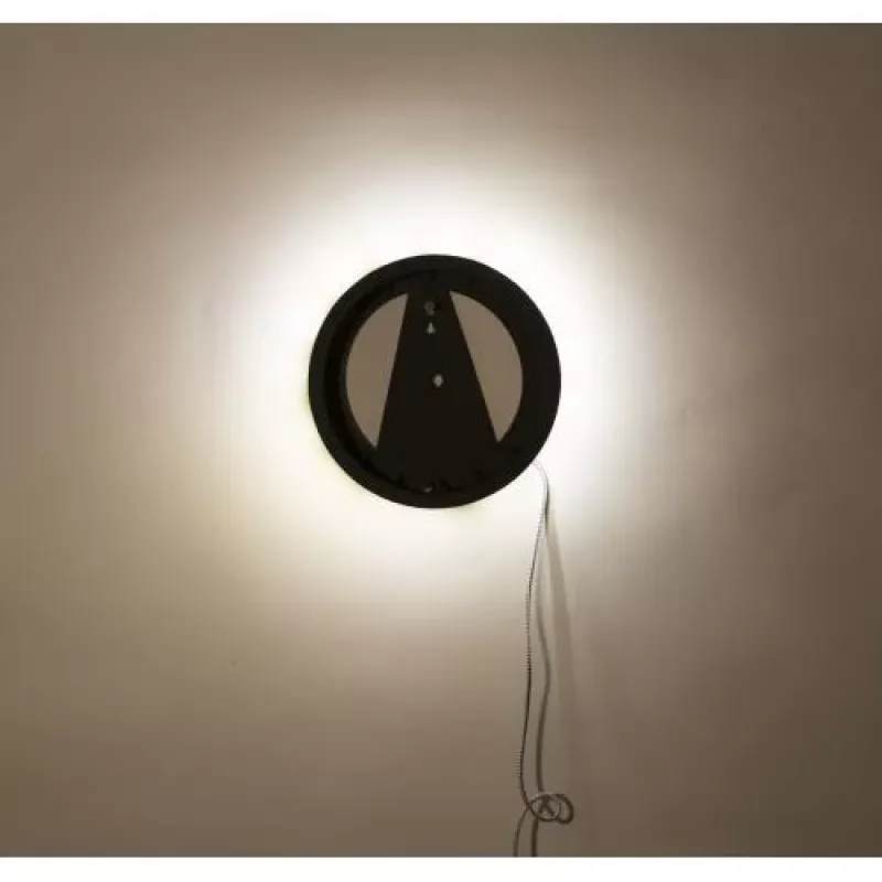 NeXtime kello 3094 Light It Up, Ø18.5 cm, valaistus, seinäkello, musta
