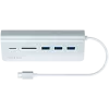 Satechi Type-C alumiininen USB-keskitin ja kortinlukija, hopea, ST-TCHCRS