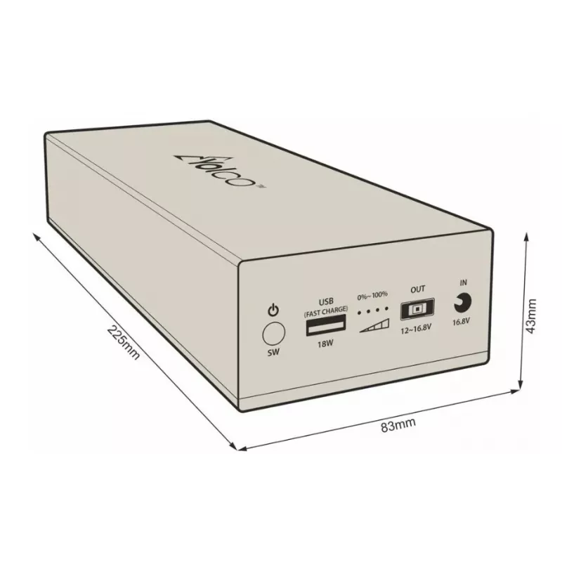 Yolco Ulkoinen akku powerbank Yolco CSX5 -jääkaapeille