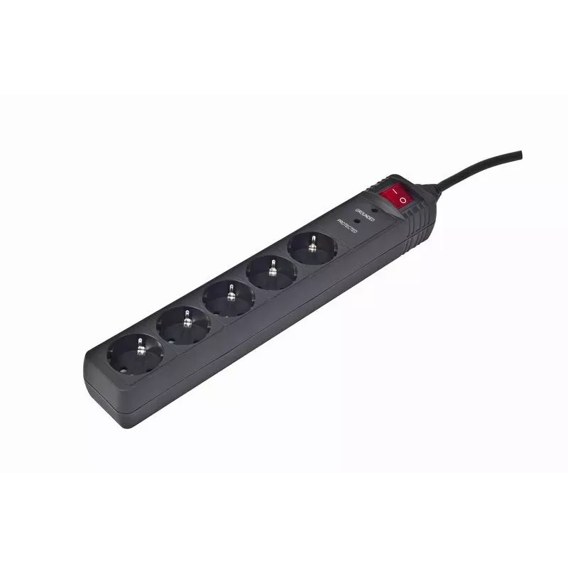 Ylijännitesuoja Gembird SPG5-C-10 musta 5 AC-pistorasiaa 250V 3m
