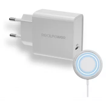 Laturi sisäkäyttöön RealPower PC-MagSet yleinen valkoinen