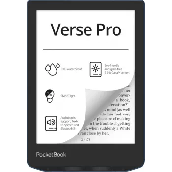 PocketBook Verse Pro -e-kirjalukija kosketusnäyttö 16 GB Wi-Fi musta, Blue