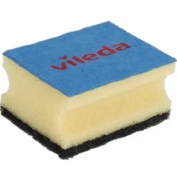 Sieni VILEDA suorakaiteen muotoinen kuitu, käsinpesu, keltainen/musta/sininen, 3 kpl:n pakkaus