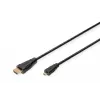 Digitus ASSMANN - HDMI-kaapeli Ethernetillä - 19 pin micro HDMI Type D uros HDMI uros - 1 m - kolmoiseristys - musta (AK-330115-010-S)
