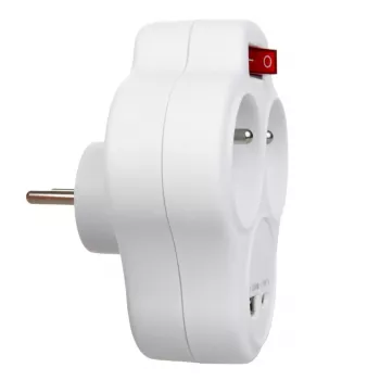 Sähköinen kaksoispistorasiahajotin MACLEAN MCE336E 2 USB-liitännällä, tyyppi E