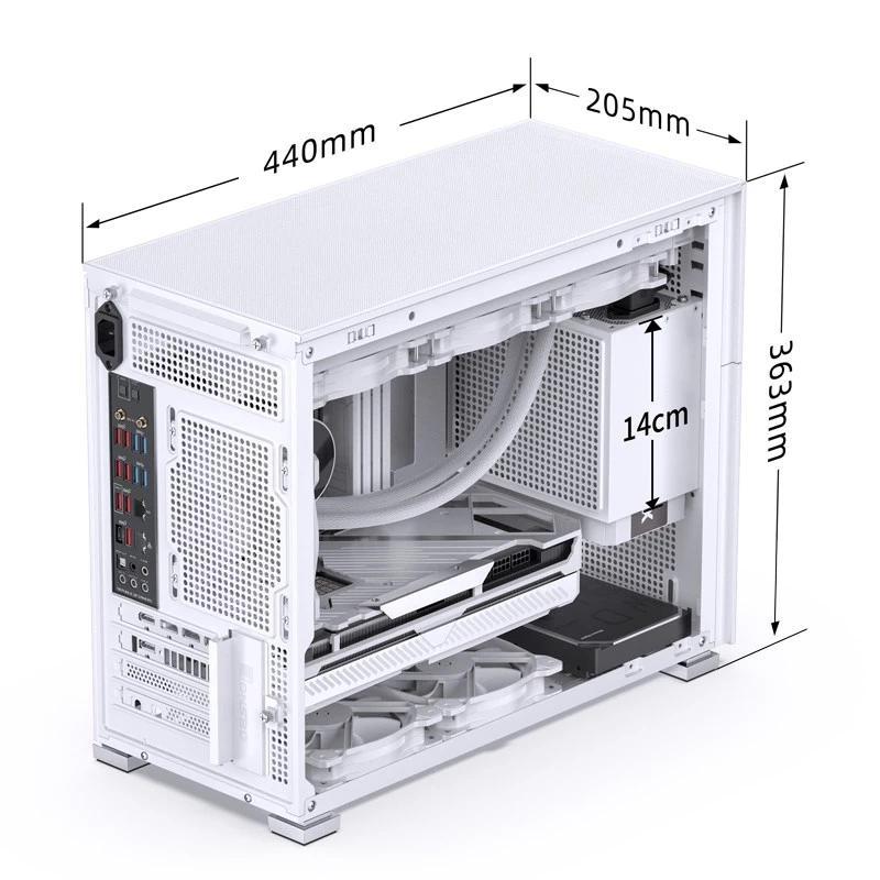 PC-kotelo Jonsbo D31 MESH Midi Tower valkoinen