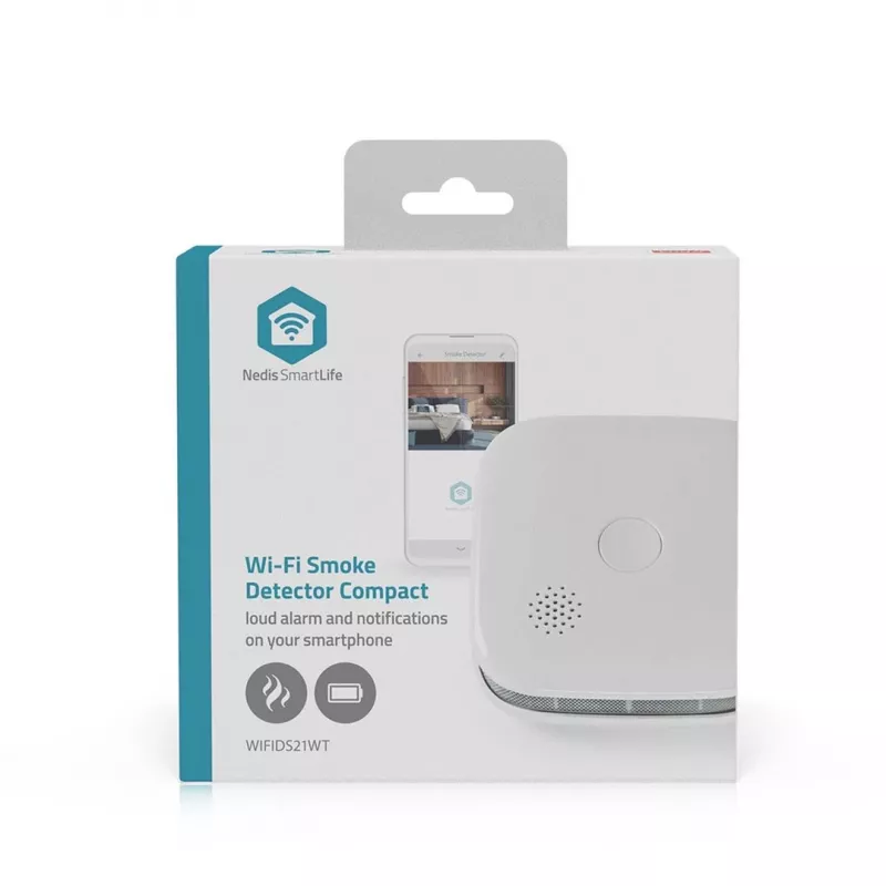 Palovaroitin Nedis WIFIDS21WT älykäs Wi‑Fi-palosensori kotiturvallisuuteen