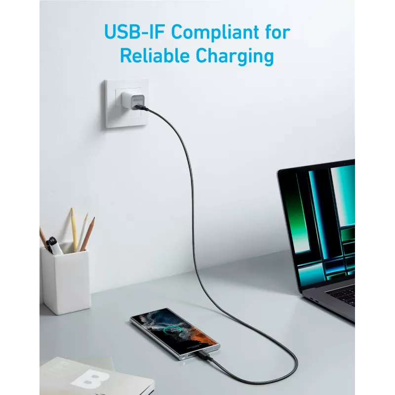 USB-kaapeli Anker 322 0,9 m USB-C musta