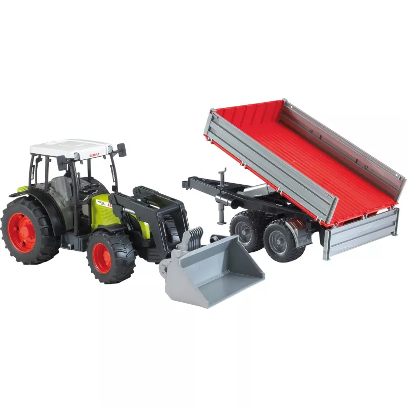 Lelutraktori Bruder Claas Nectis 267 F kippiperävaunulla