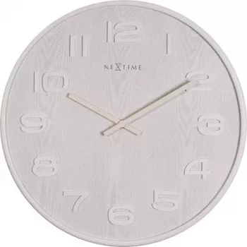 NeXtime 3096WI - seinäkello - kvartsikello - pyöreä - valkoinen - puu - puu