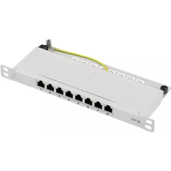 Renkforce RF-4996630 8-porttinen patch-paneeli 254 mm (10) CAT 6a 0,5 HE harmaa (RF-4996630)