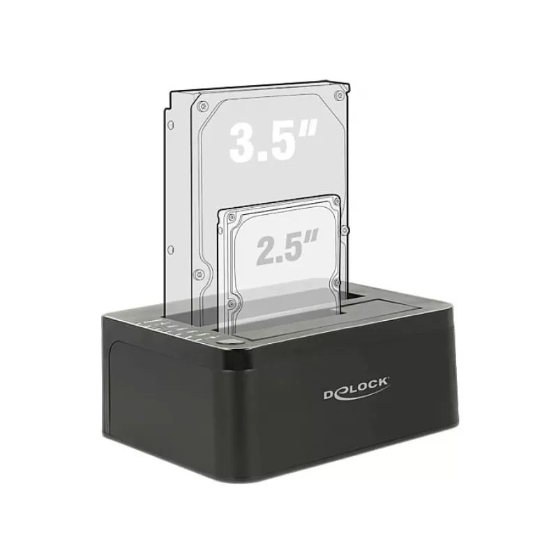 Delock USB 3.0 -telakointiasema 2x SATA HDD / SSD -asemalle klonaustoiminnolla